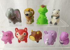 Unbranded Lot of 9 Safari Jungle Animal Bath Toys / Figures
