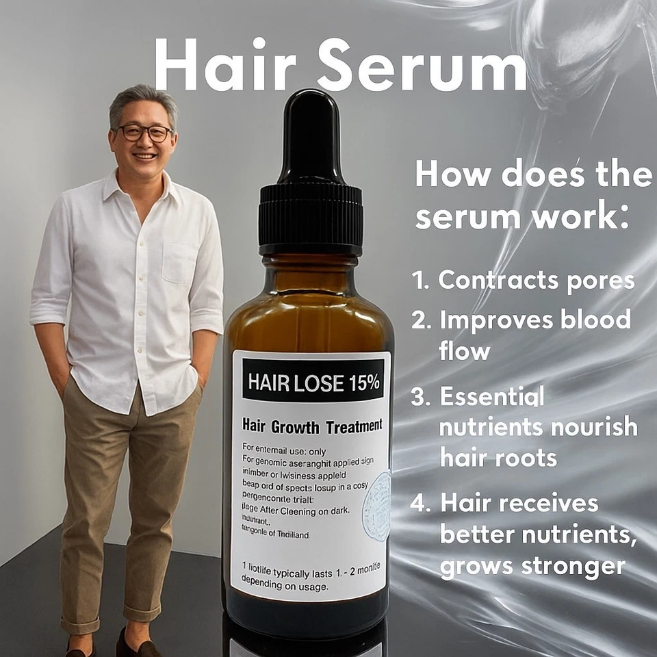 3X 50ml. Solución para el cabello 15% cuero cabelludo hombres suero tónico regeneración fuerza extra Foto 2 de 4