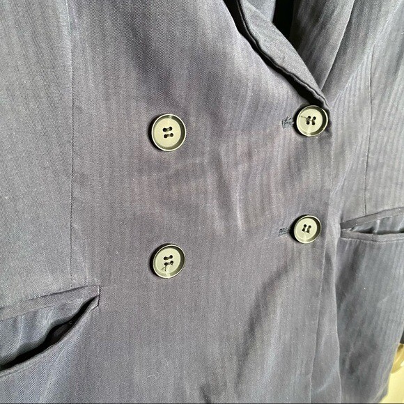 Something Navy Drapey Double Breasted Blazer in N… - image 3