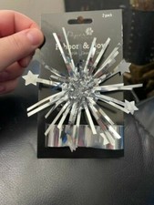 Paper Craft Ribbon  Bow 79" x 4.9ft Silver Star New  