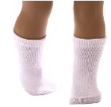 Separates, Basic Solid-Colored White Knee-High Socks for 18-Inch Dolls