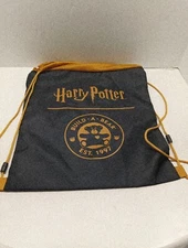 USED Build-a-Bear Workshop Harry Potter Drawstring Bag Backpack Yellow Black