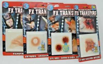 Lot of 4 Tinsley 3D Transfers Prosthetics Halloween Quality Makeup Ages 14+ NIP