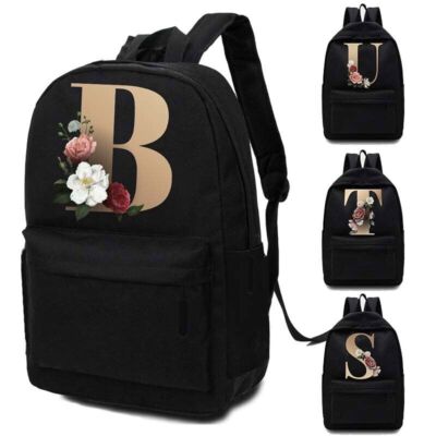 Großer 100 % schlichter schwarzer Herrenrucksack & Rucksack Tasche - SPORT REISEN SCHULE ARBEIT