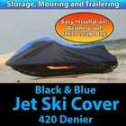 SemiCustom Jet Ski PWC Cover [BLUE BLACK] Fits Yamaha WaveRunner EX-R ER1050