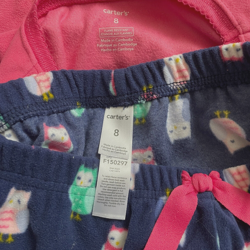 Carters Girls Christmas Penguin Animal Fleece PJ Pajamas Top &Bottom Set Size 8 - Picture 6 of 8