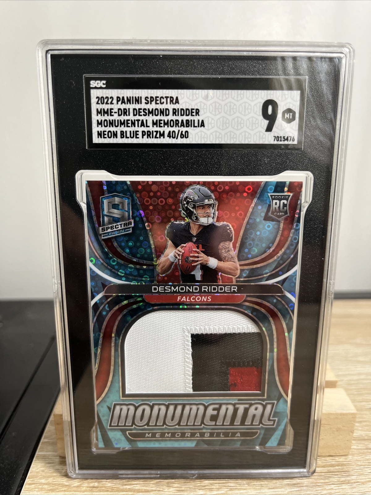 Desmond Ridder Panini Spectra Monumental Memorabilia #MMEDRI Neon Blue