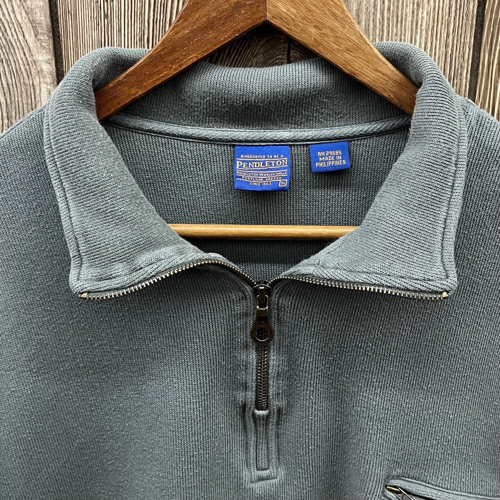 Pendleton 1/4 Zip Pullover Sweater Sweatshirt Che… - image 9