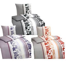 Biber Bettwäsche Baumwolle Blumen 2tlg. 4tlg. 135x200 80x80 Winter Hochwertig