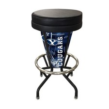NCAA - Lighted Brigham Young Swivel Bar Stool College Team Logo