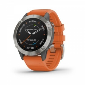 garmin fenix 5 plus sapphire titanium optic solar flare orange band
