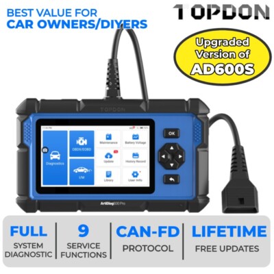 TOPDON Artidiag 600PRO ALL System Auto Diagnostic TOPSCAN PRO Car Key Programmer