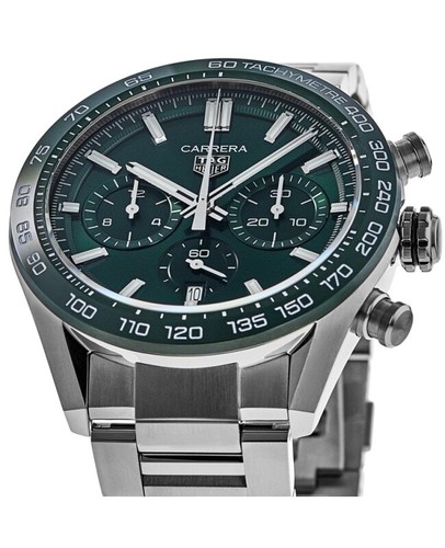 New Tag Heuer Carrera Chronograph Steel & Ceramic Men's Watch CBN2A1N.BA0643 - Afbeelding 2 van 4