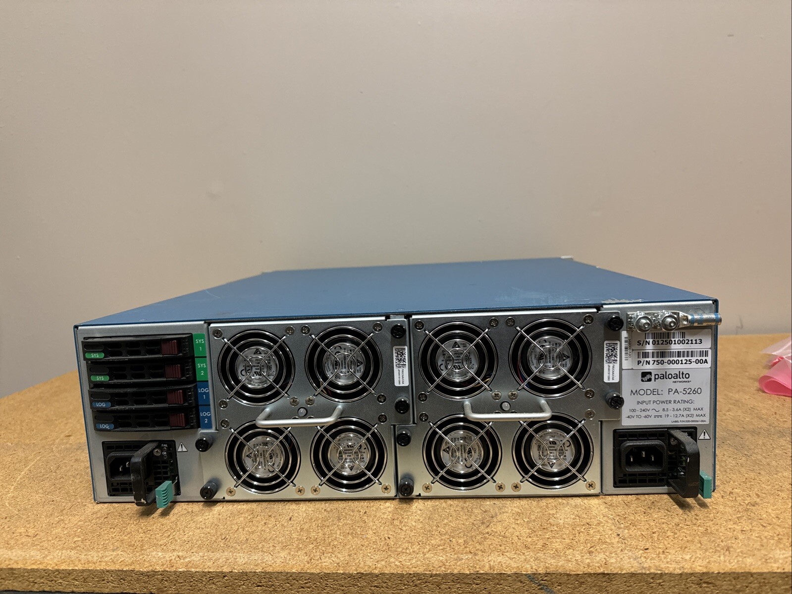 Palo Alto PA 5260 Next Gen Firewall: 2x 240GB SSD + 2x 2TB HDD  75000012500A