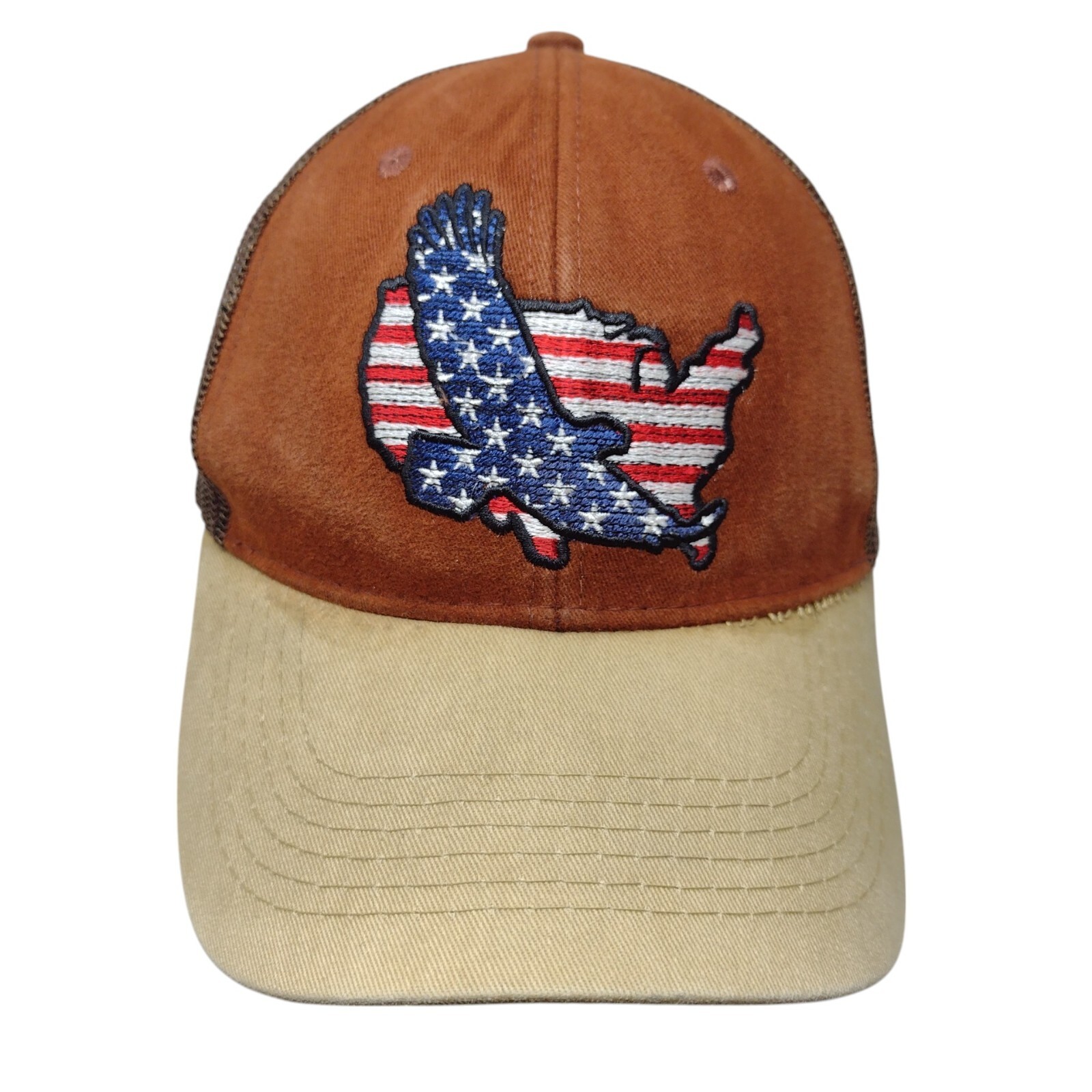 American Flag Eagle Strapback Trucker Hat Multi O… - image 1