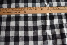BLACK WHITE CHECKS 7/8 INCH WIDE COTTON FABRIC 15X58 INCHES