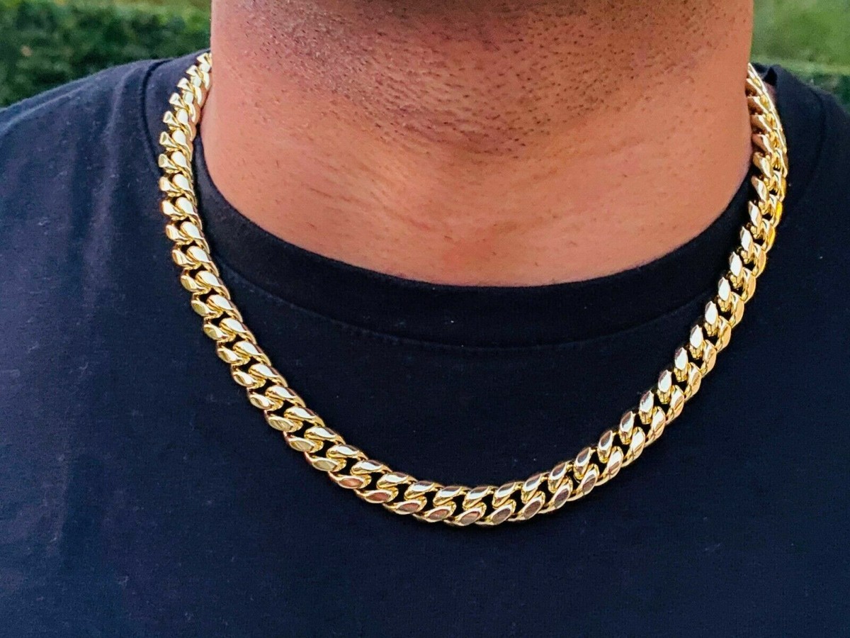 14k gold Thick Miami Cuban Link Choker necklace chain 14K GOLD FINISH 10mm  22