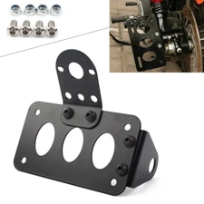 Side Mount Motor Tail Light License Plate Bracket Holder For Harley Choppers US