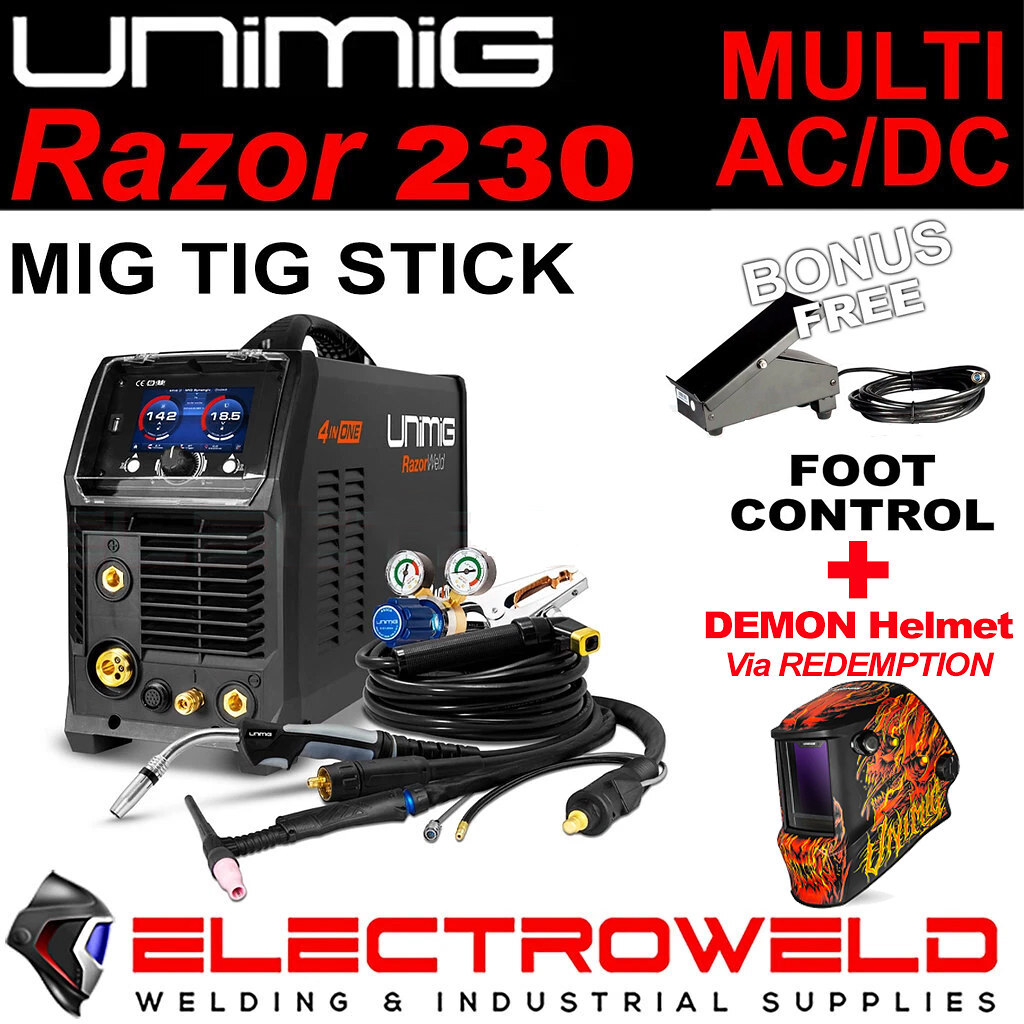 UNIMIG Razor Multi 230 ACDC Mig Tig Stick Welder Smart Set 230ACDC AC/DC U11004K