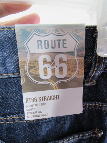 New Boys Route 66 Jean Pants Size 16 Blue Straight Flat Front Pockets Adjustable - 第 4/5 張圖片