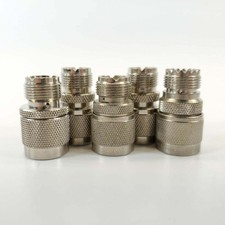 Female PL-259 UHF to Male Type N RF Coax Convert Connectors - LOT OF 5
