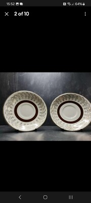 2x Crownford Burslem Bone China Untertassen 