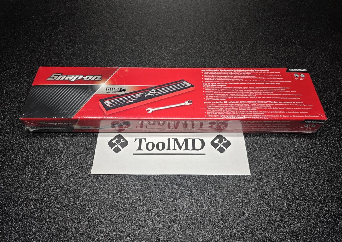 Snap-on Tools USA 9pc 12pt SAE Reversible Ratcheting Wrench Set