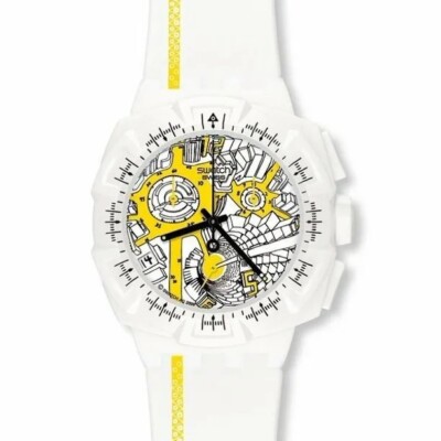 SWATCH CHRONO - SUIW410 - Street Map Yellow - NWT