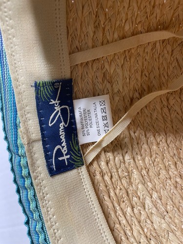 Womens Panama Jack OSFM Summer Hat 50/50 Raffia Polyester Blues Greens - Picture 20 of 20