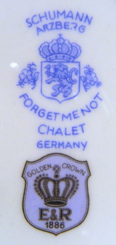 Vintage Schumann Arzberg Bavaria 'Vergissmeinnicht' Chalet Lochschalen &/oder Teller - Bild 38 von 39