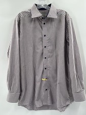 Eton Men’s Long Sleeve Contemporary Button Up Checked Shirt Size 15.5 (42) EUC