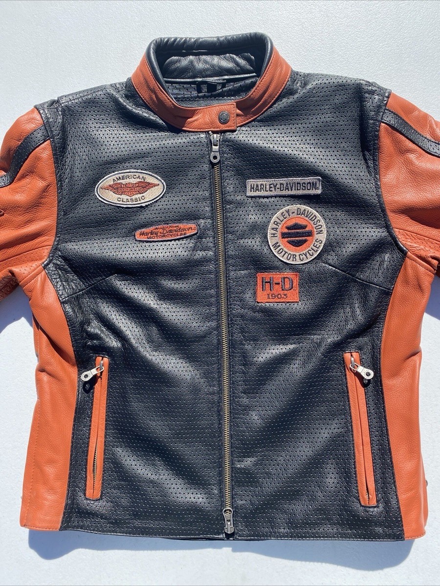 Harley Davidson Women WHIRLWIND Leather Jacket Large Racing Harley Davidson Women WHIRLWIND Leather Jacket Large Racing