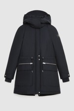 Woolrich Chena Down Parka Cargo Pocket Teflon Cotton Black Coat Hooded Jacket *m