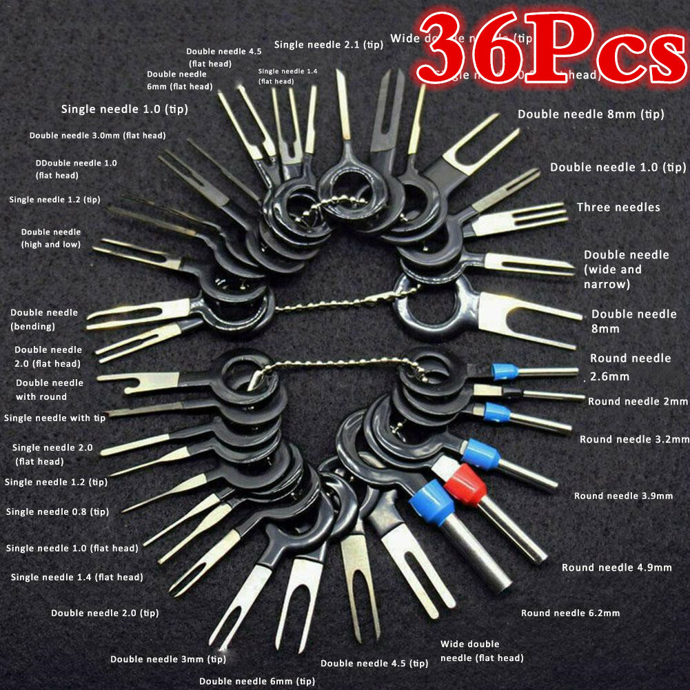 36Pcs Car Electrical Wiring Crimp Connector Pin Extractor Kit Plug Repair Tools