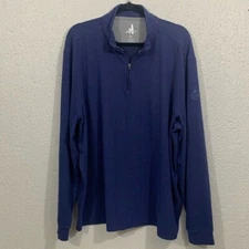 Johnny O. Blue Quarter-Zip Pullover Long Sleeve a stretch Knit size XXL