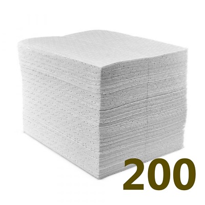 Nur Öl saugfähige Pads - Premium Qualität, hydrophobe Kraftstoff saugfähige Matten (200)