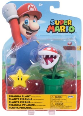 NEW Jakks Pacific 42443 World of Nintendo 4in PIRANHA PLANT W/ SUPER STAR mario