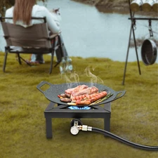 Propane Cooker Burner Stove Gas Outdoor Cooking Camping Stand BBQ Grill w/ Hose