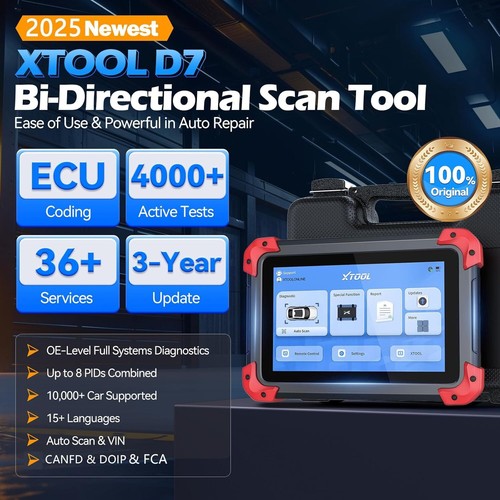 XTOOL D7 V2.0 Bidirectional Full System OBD2 Car Diagnostic Scanner Key Coding - Picture 2 of 11