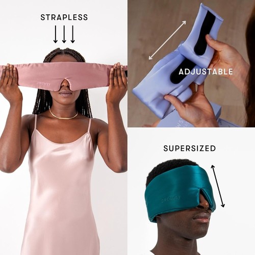 Hypoallergenic Silk Sleep Mask - Ultimate Comfort & Light Blocker in Damask Rose - Picture 8 of 9