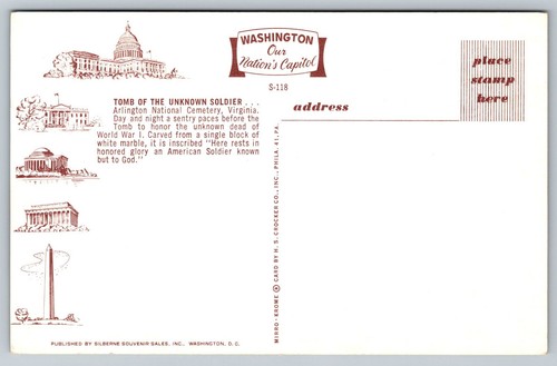 Tomb of the Unknown Soldier The Old Guard Arlington National Cemetery Postcard - Picture 4 of 4