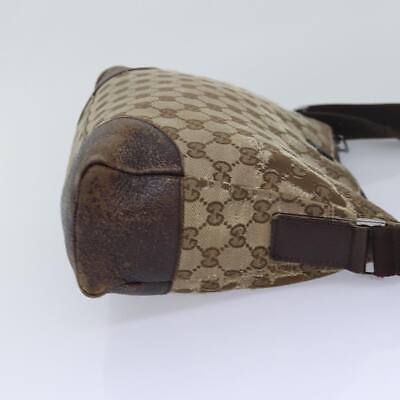 GUCCI GG Canvas Shoulder Bag Beige Brown 114273 Auth 84457 GUCCI GG Canvas Shoulder Bag Beige Brown 114273 Auth 84457
