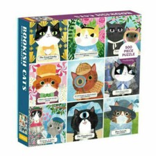 Galison Mudpuppy "Bookish Cats" 500 Piece Family Jigsaw Puzzle Brand New