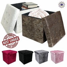 Zerkleinerter Samt Schlafzimmer Osmanischer Würfel Fußhocker Aufbewahrungsbox Sitzbehälter Bettlehne