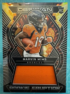 2023 Panini Obsidian Football Rookie Eruption Marvin Mims RC Patch /199  Broncos