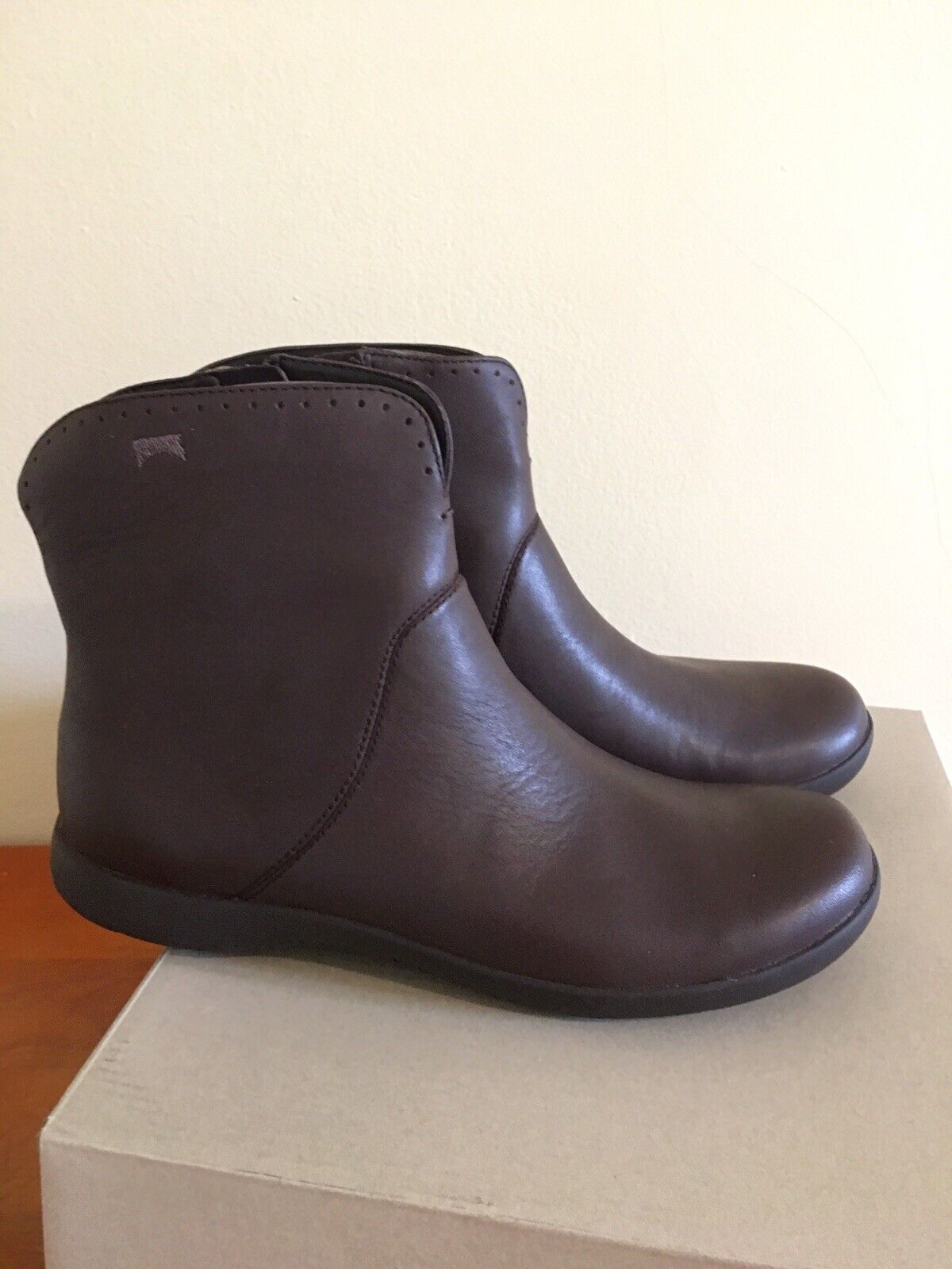 New Camper Spiral Comet Brown Leather Boots Size 38 7 7.5 | eBay