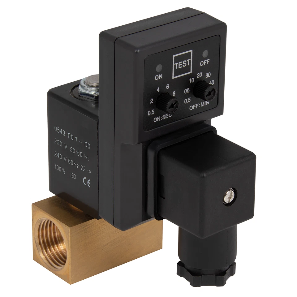 CONTEXT Compressor Auto Drain-feed Valve with Timer 240v Volts 1/2 BSP