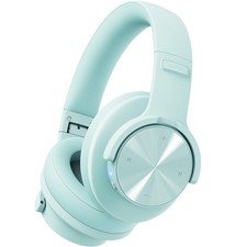 B8 Bluetooth Over Ear Headphones 120H Playtime Wireless Headset Mic Bass Cyan