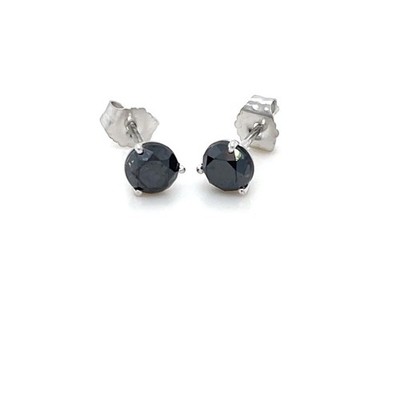 Schwarze Diamant 3 Krappen Martini Ohrstecker 14k Weißgold 1,2 ctw