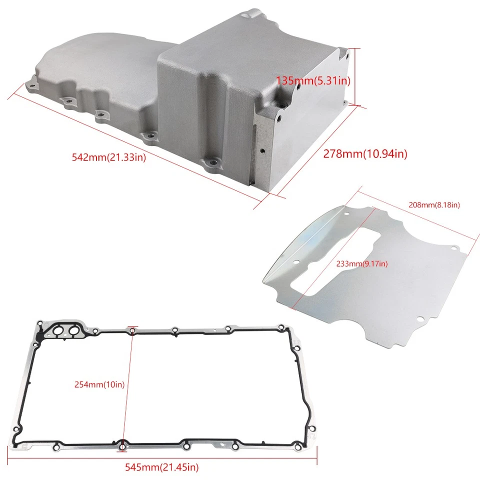 302-2 LS Swap Retrofit Aluminum Oil Pan for 55-87 GM LS Gen III IV 4.8L 5.3L 6.0 - image 2 of 4